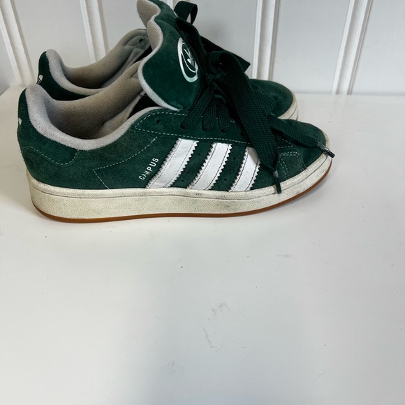 Adidas Campus Forest Green Sneakers with White Stripes size 5.5/ 7 woman's - Picture 3 of 7